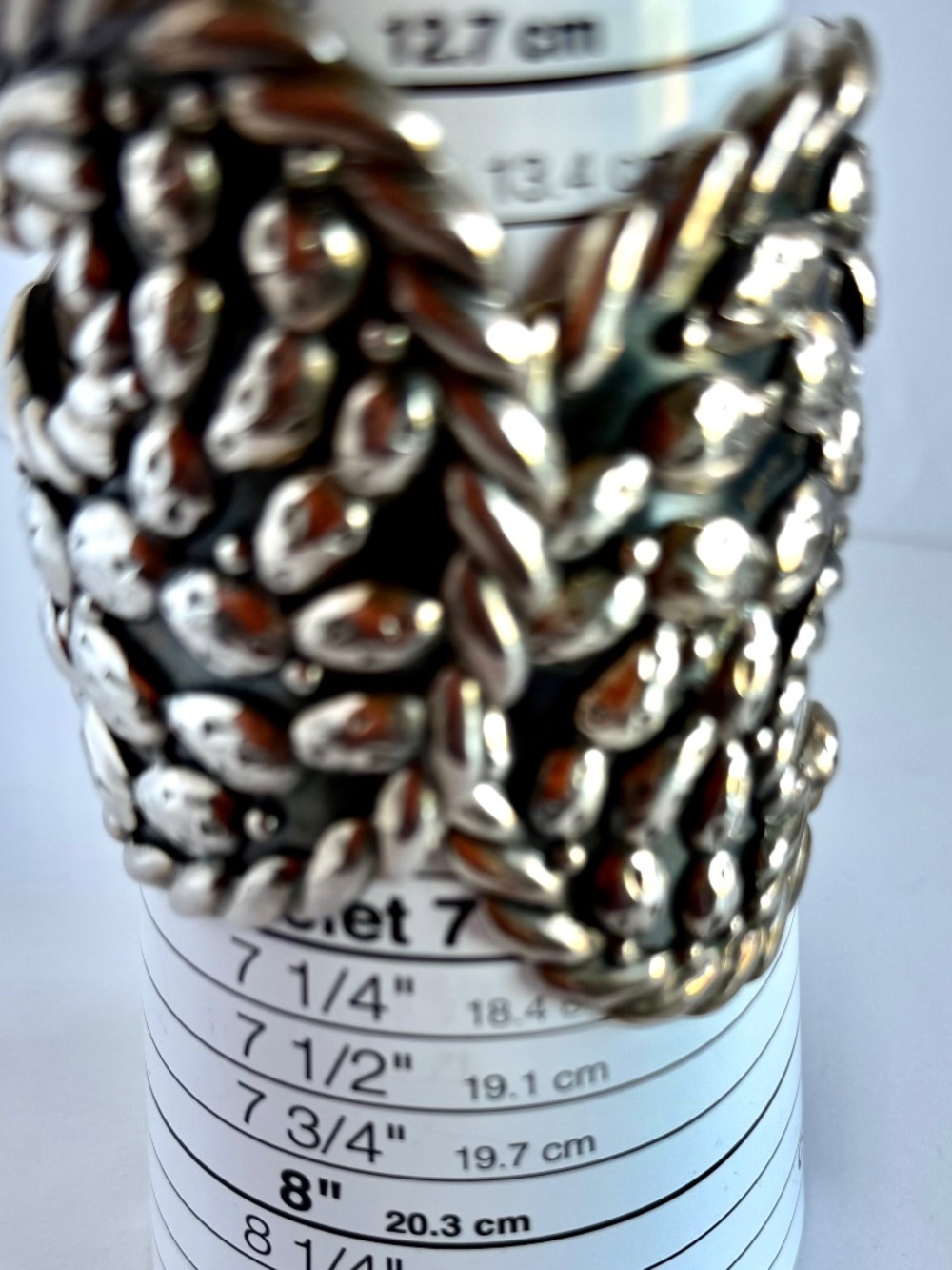 Vintage Mexico Sterling Cactus Clamper Bracelet - "Cactus Swag" - SALE